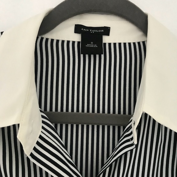 Ann Taylor striped button down size 8 - Picture 2 of 4
